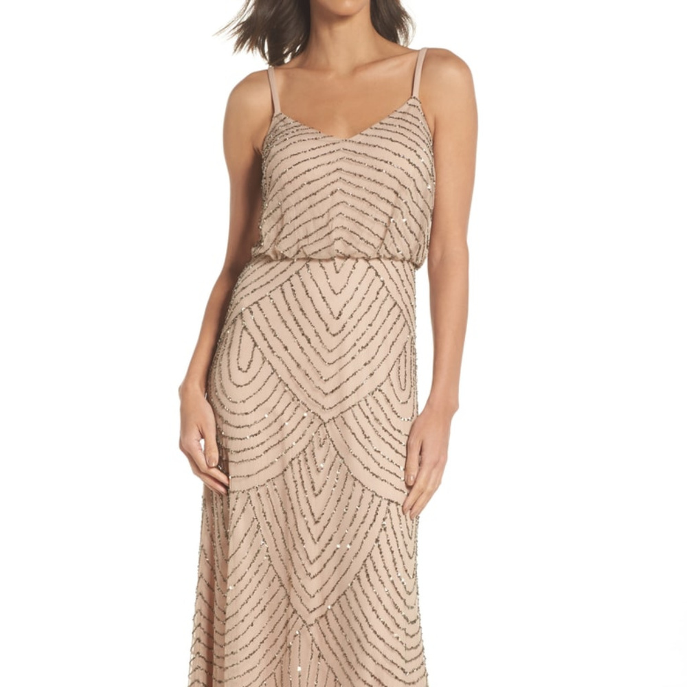 Adrianna Papell Embellished Blouson Gown